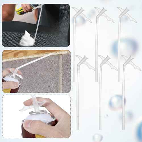 Giantree 10 Spray Foam Nozzles, Fine Expansion Foams Nozzles, Sprays Foams Replacement Tube, Nozzle Tips, Foam Glue Tubes, Disposable Glue Tubes, Caulking Suitable for DIY Spray Painting(Tube Type)