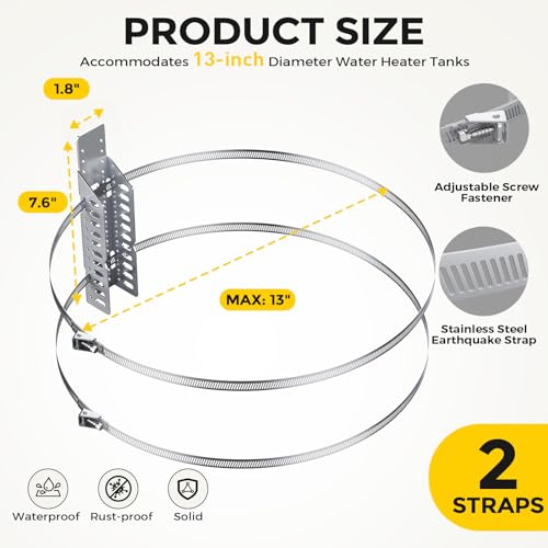 JUGGHOME 1 Set Expansion Tank Mounting Bracket with Support Straps for Hot Water & Propane Tanks