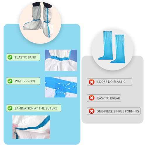 5 Pairs Disposable Boot and Shoe Covers,non-slip waterproof£¬Suitable for indoor and outdoor, catering, sanitation, disinfection protection, community protection