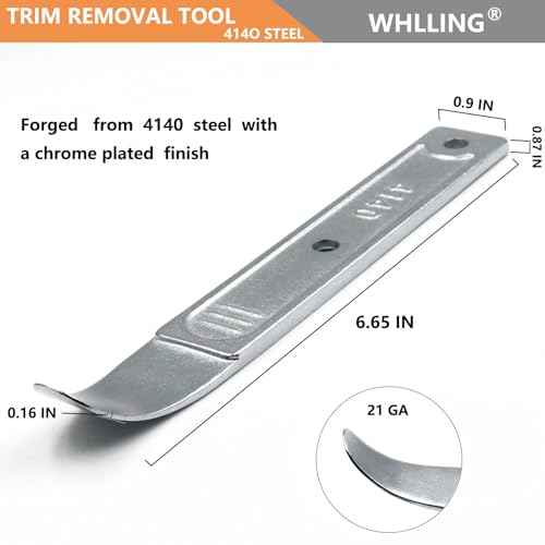 4140 Pry Bar Removal Tool, Pry Tool Pry Bar, Automotive Panel Removal Tool for Removing Auto Trim Interior, Demolishing Flooring and Roofing, Trim Removal Tool, Metal Pry Tool