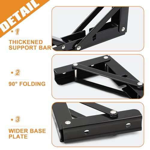 Storystore 10-Inch Folding Shelf Brackets, 2 Pack Space-Saving Support