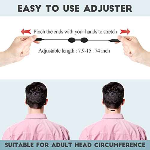 4pcs Adjustable Glasses Strap, Anti-Slip Eyeglass Straps and Ear Hooks, Black