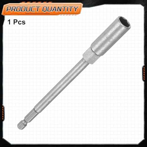 HARFINGTON Nut Driver Drill Bit 10mm Metric Impact Socket 1/4" Hex Shank 6" (150mm) Extra Long 6-Point Sockets Quick-Change CR-V Steel Bolt Setter for Power Drill Drivers
