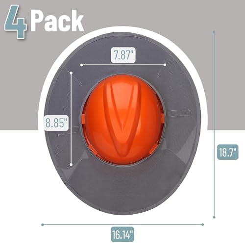 UNCO- Hard Hat Sun Shield, 4 Pack, Gray, Full & Standard Brim Mesh Sunshade High Visibility Reflective, Hard Hat Accessories