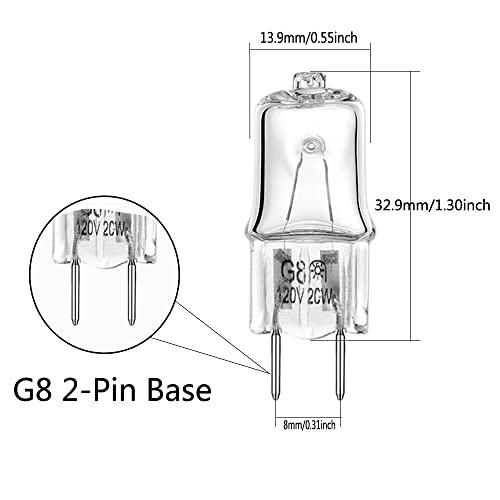 4-Pack 20W 120V G8 Bi-Pin Microwave Light Bulbs for GE/Samsung/Kenmore WB25X10019