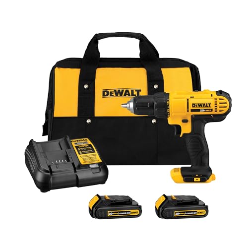 DEWALT 20V Max XR Compact Drill/Driver with Battery & Charger - Lightweight Power Tool