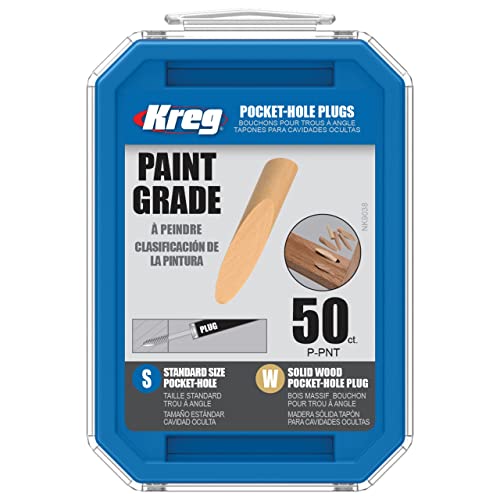 Kreg Paint Grade Pocket-Hole Plugs, P-PNT, 50 Pack — Woodworking Accessories