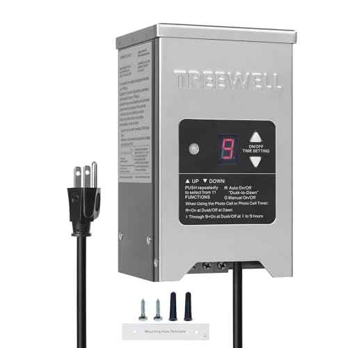 150W Low Voltage Landscape Transformer, Outdoor Landscape Lighting Transformer with Photocell Sensor & Timer, 120V AC to 12V/15V AC, Stainless Steel Weatherproof Transformer, ETL Listed