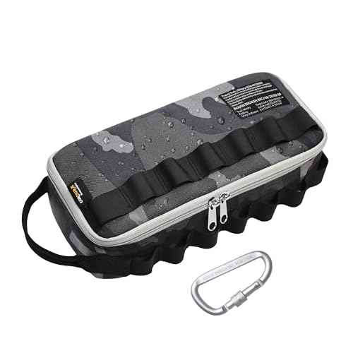 Rough Enough Small Tool Bag Pouch Organizer Box for Motorcycle Road Bike Electricians Camping with Handle and Tactical Molle 12 Inch in Black Camo Cordura