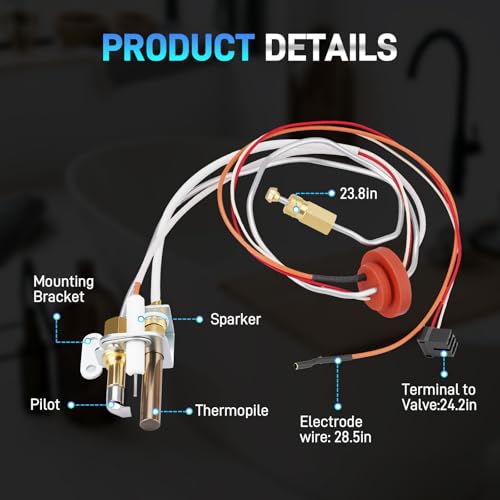 JURPLIX Water Heater Pilot Assembly SP21058 with Thermopile & Spark