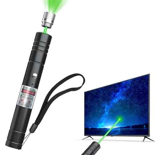 [Professional] Rechargeable Green Laser Pointer High Power Green Beam Light Long Distance Range for TV/LED/LCD Screens Tactical Flashlights Presentation Office/Classroom/Outdoors [203] (1)
