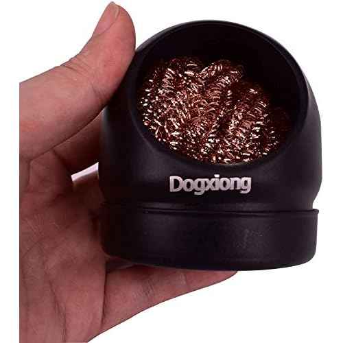 Welding Soldering Solder Iron Tip Cleaner Cleaning Steel Wire W/Stand Set Holder Black