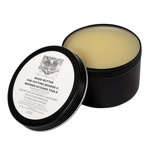 Macy's Place 8 oz Wood Butter Cutting Board Wax - Food Safe Conditioner for Wooden Kitchen Tools - Pack of 1