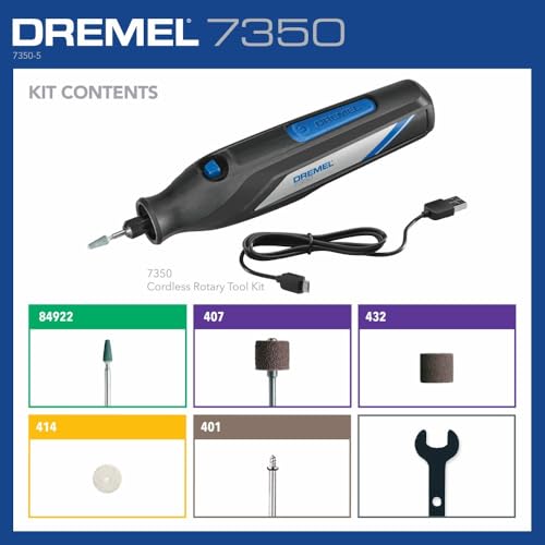Dremel 7350-5 Cordless Rotary Tool Kit with USB-C Rechargeable Battery - Original