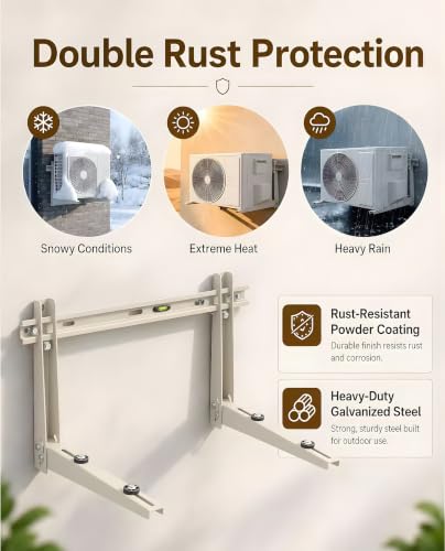 Heavy Duty Mini Split Wall Mount Bracket for 9000–36000 BTU AC, 550 lb Capacity