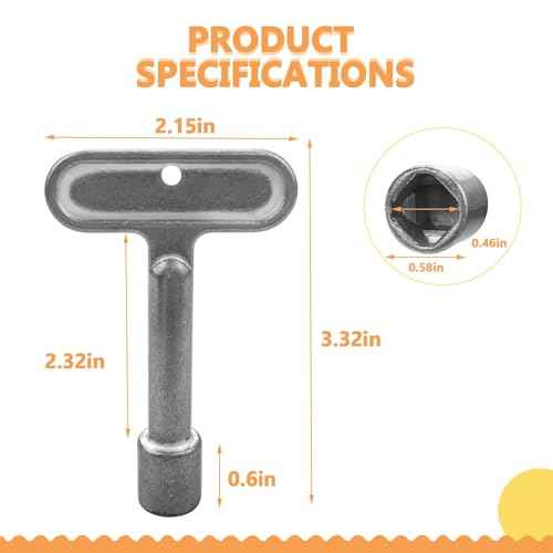 P1300-PART-13-KEY Fire Hydrant Water Spigot Key, Water Key for spigot for Wall Hydrant Water Spigot Lock/Outdoor Faucet Lock, Sink Wrench Faucet Tool, Fire Hydrant Key, Hose Bib Key