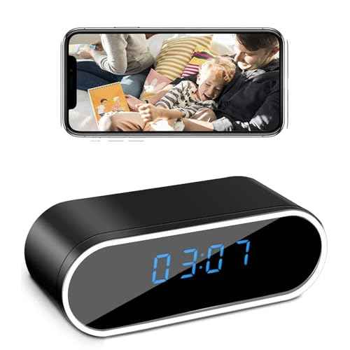 WiFi Clock Hidden Camera HD 1080P Wireless Small Spy Camera with Night Vision Cameras for Home Security Secret Nanny Cam with Video Indoor
