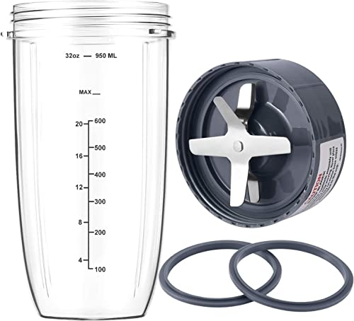 32oz NutriBullet Blender Cup & Extractor Blade Replacement Parts – 4-Piece Set
