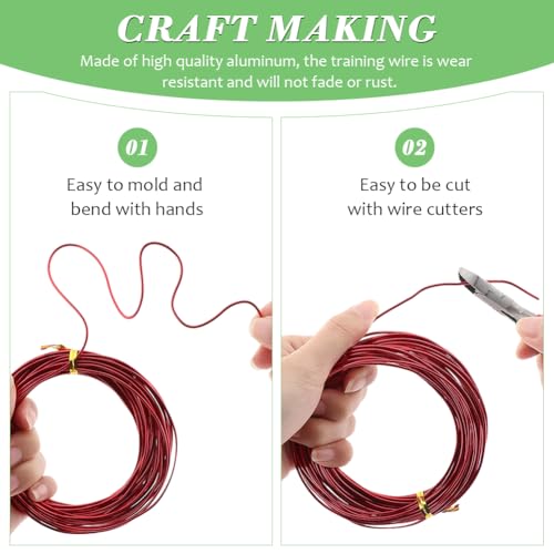 LOQJSS 4 Roll Bonsai Wire,Bonsai Training Wire with Wire Cutter,Anodized Aluminum Bonsai Training Wire,Bonsai Tree Wire Bonsai Wire Craft for Bonsai Trees Indoor Garden DIY Tools