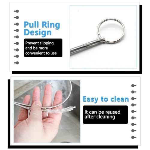5pcs Refrigerator Drain Cleaning Tool, Reusable Fridge Dredging Kit, Remover Cleaning Tool for Refrigerator Drain Hole, Perfect Water Line Buddy for Drain Cleaning in Our Home
