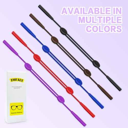 Kids Glasses Strap, No Tail Eyeglasses Strap For Kids 3Pcs, Age 3-12 Baby Sunglasses Straps for Girls, Boys, Toddler, Adjustable Eyewear Retainer for Sports (Black, Red, Purple, 9.5in)