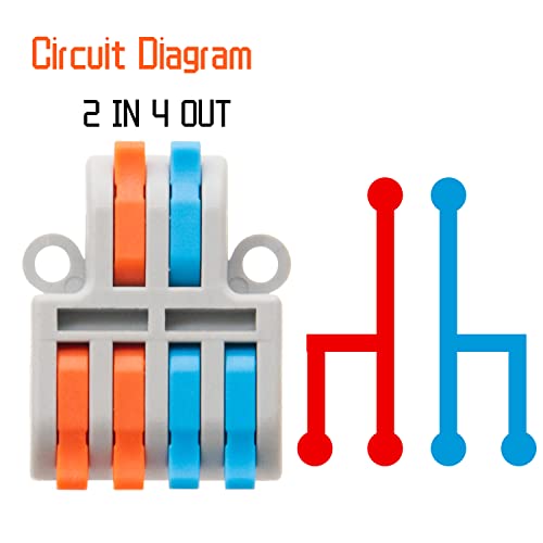10Pcs Lever Wire Connectors for Electrical Wiring 24-12 AWG, Quick Install