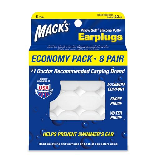 16 Pack Moldable Silicone Earplugs for Sleeping, Snoring, Swimming & Travel