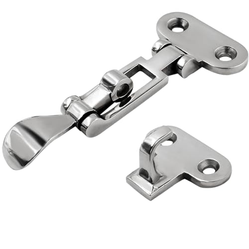 Stainless Steel Hasps Marine Grade 316 SS Boat Latches Heavy Dudy Door Latch with Screws (B-2 Pack)