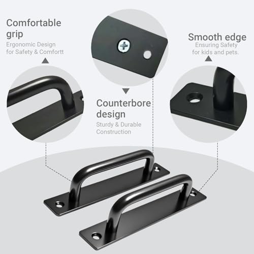 5.8 Inch Barn Door Handle Set - Premium Aluminum Alloy Gate Handles (2PCS)
