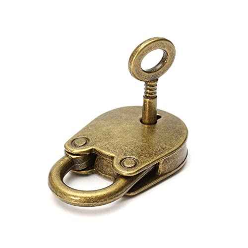 3Pcs Mini Bronze Antique Padlock Small Metal Padlock Archaize Style Lock Mini Lock with Key