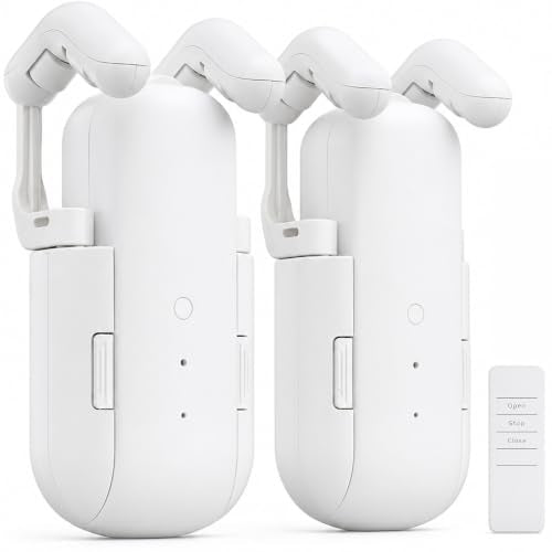 Automatic Curtain Opener with Remote Control - 2 Pack, Fits Roman & T-track Curtains