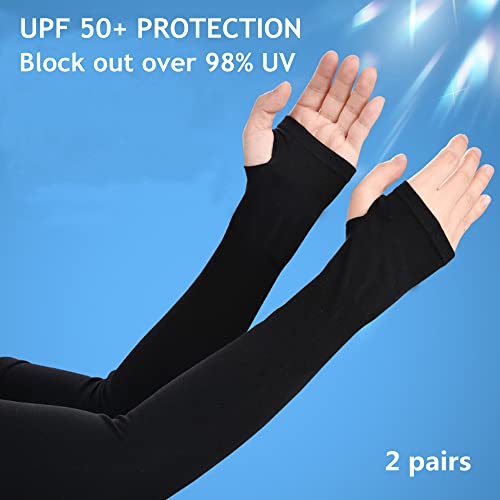 Sun Protection Arm Sleeves With Thumb Holes for Men Women,Cooling Compression UV Arm Cover,Outdoor Sports Sleeve Arm