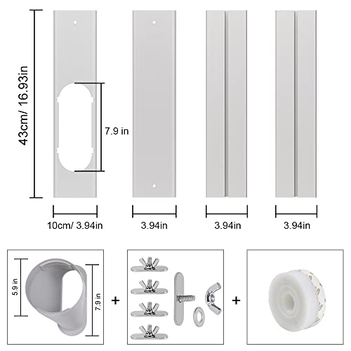 Portable AC Window Vent Kit, Sliding Seal Kit 5.9" Exhaust Hose