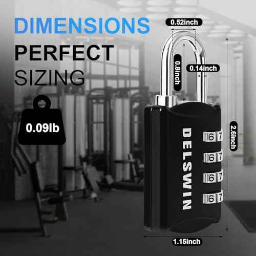 DELSWIN Combination-Padlock 4-Digit-Gym-Locker-Lock - 12 PCS Resettable Combo Lock for Toolbox School Employee Locker Weatherproof Travel Locks for Luggage Backpack Gate Shed