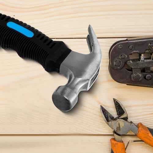 Claw Hammer Small Hammer 8oz Camping Hammer Comfortable Hammers Tools Stubby Hammer with Anti-Slip Handle for Women DIY Craft Industry Indoor Outdoor Using