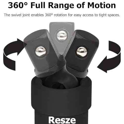 3PCS Universal Joint Swivel Socket Adapter Set (1/4", 3/8", 1/2"), 360¡Æ Rotating, Chrome-Plated Steel, Universal Fit, Anti-Slip Design - Heavy-Duty Automotive & DIY Mechanics Tool Kit