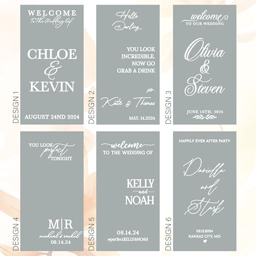 Personalized Wedding Mirror Sign Decal - Unique Custom Gifts 1-Wedding - Bride & Groom Names, Elegant Reception Decor