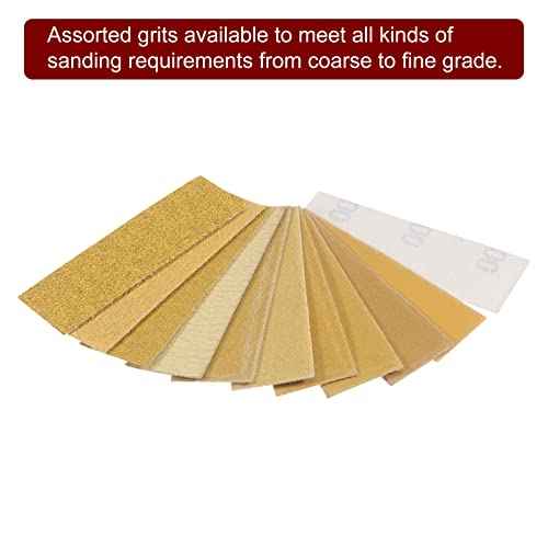 HARFINGTON 50pcs Micro Sander Paper 220 Grit 3.5x1.2 Inch Mini Sanding Sheets Strips Hook Loop Sandpapers for Wood Metal Small Projects Tight Spaces Polish Work