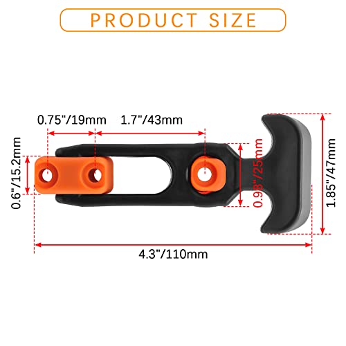 BokWin 2 Pcs Rubber Draw Latch T Handle,4.3 Inch Flexible Hasp Latch for Tool Box Golf Cart Cooler(Orange)