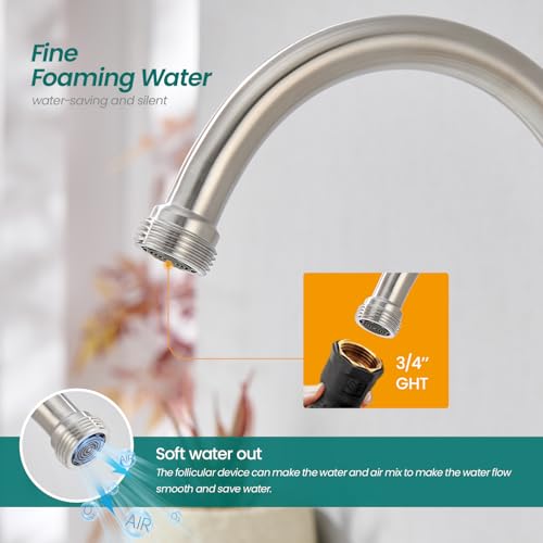 Brushed Nickel Cold Water Faucet - Stainless Steel Single Hole Utility Sink Tap