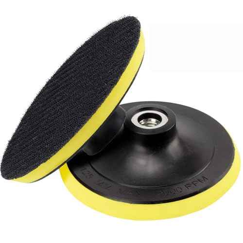 2 Pack 5 Inch Hook and Loop Backing Pad with M14 Thread,Rotary Buffing Pad Sanding Holder Angle Grinder Polishing Backer Plate for Wood,Metal,Automotive,Orbital Sander,Polisher