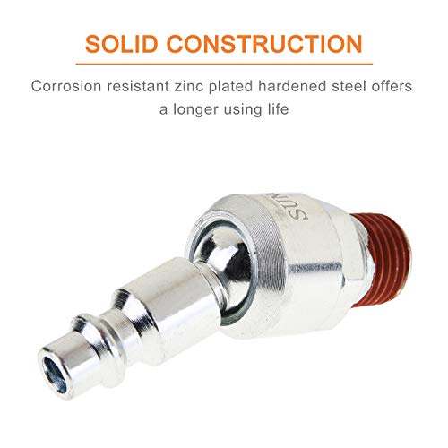 SUNGATOR 3-Pack 1/4 Inch Swivel Air Tool Fittings, 360¡Æ Rotatable 1/4'' Industrial Plugs, 1/4'' MNPT Swivel Air Compressor Hose Fittings, Quick Connect Male NPT Plugs