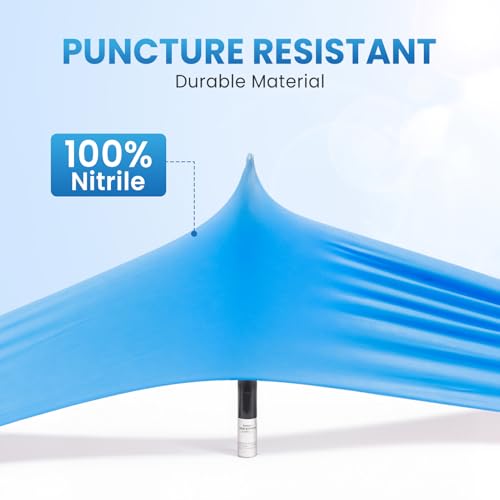 Borje Nitrile Disposable Gloves, Medical Exam Gloves, 100 Count, Blue, Large, Latex & Powder-Free, Food Safe, Cleaning, Cooking, Lab & Tattoo