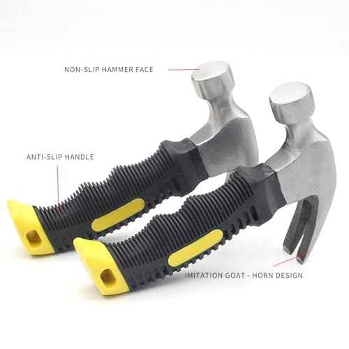 Small Claw Hammer, Kid Hammer,Mini Steel Head Small hammer Wood Hammer Solid wood handle claw hammer for House & DIY (black)