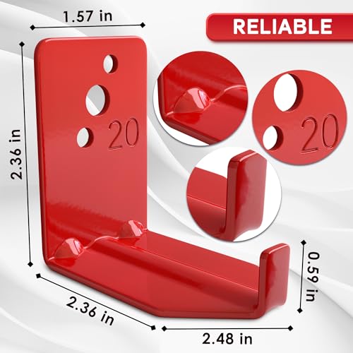 Reluen 4 Pack Fire Extinguisher Mount Brackets Heavy Duty Wall Hangers 2.36 x 1.57 x 2.36 in