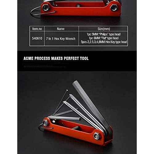 Edward Tools Folding Allen Wrench Set with Phillips and Flathead Screwdriver - Metric Hex Key Wrench Sizes - Heavy Duty Chrome Vanadium Steel - Compact Fold Away Design