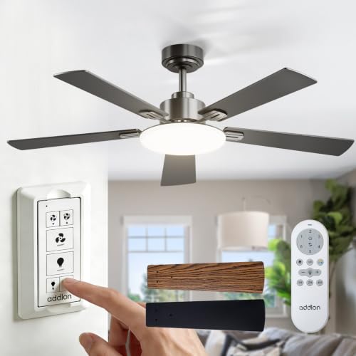 addlon 52 Inch Black Ceiling Fan with Lights, Remote & Wall Switch