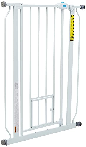 Carlson 36-Inch Extra Tall Walk-Through Dog Gate with Small Pet Door, White, Adjustable 29.5-36.5" Width