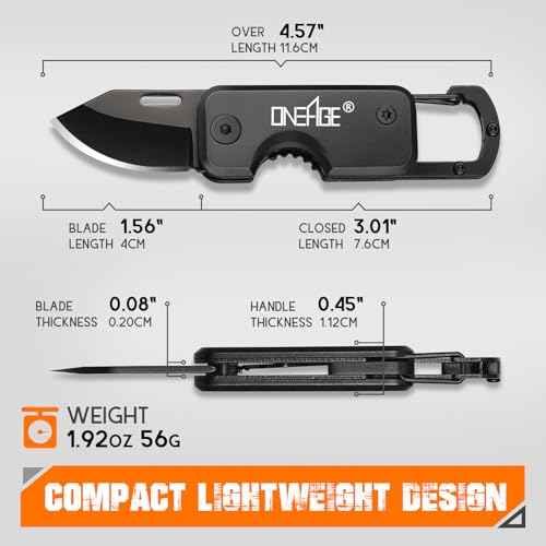 Stocking Stuffers for Men - Pocket Knife for Men, Christmas Bulk Mens Gifts, Keychain Edc Gift with 1.62inch Blade - Small Folding Knives for Everyday Carry, Box Cutter - Gadgets for Camping, Hiking