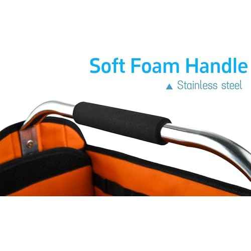 16 Inch Open Top Tool Bag, Thick 1680D Fabric, Foldable 29 Pockets Tool Tote Bags with Stainless Steel Handle & Padded Shoulder Strap, Easy Carry and Easy Tool Access